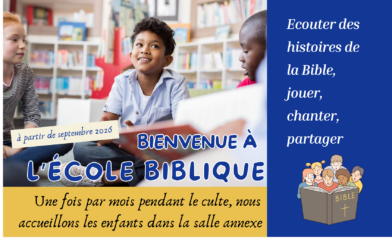 L&rsquo;école biblique, un accueil des enfants pendant le culte